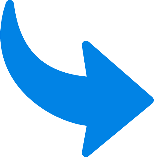 Curved Arrow Blue Icon