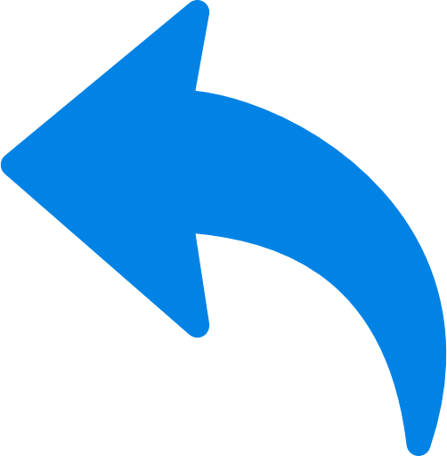 Curved Arrow Left Blue Icon