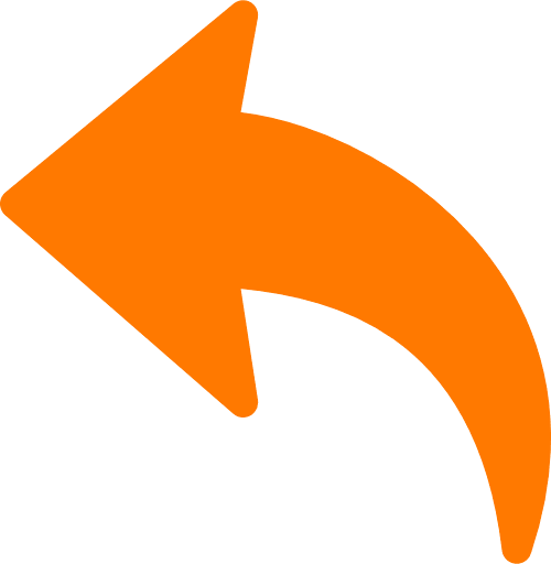 Curved Arrow Left Orange Icon