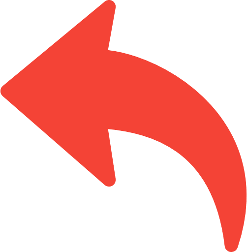 Curved Arrow Left Red Icon