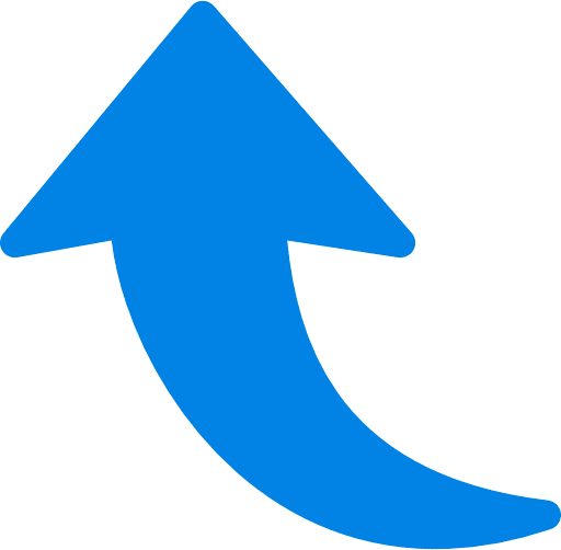 Curved Arrow Left To Top Blue Icon