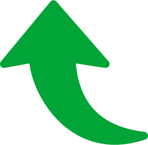 Curved Arrow Left To Top Green Icon