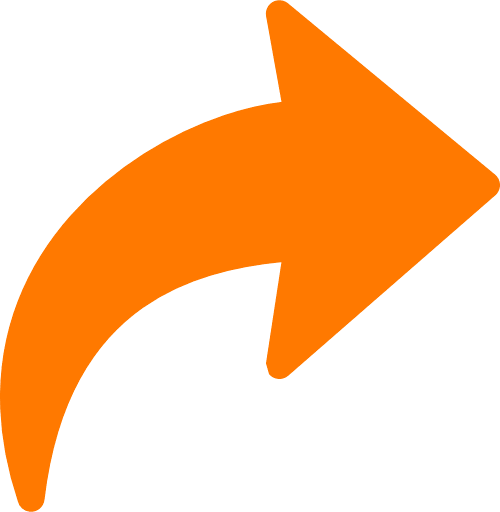 Curved Arrow Right Orange Icon