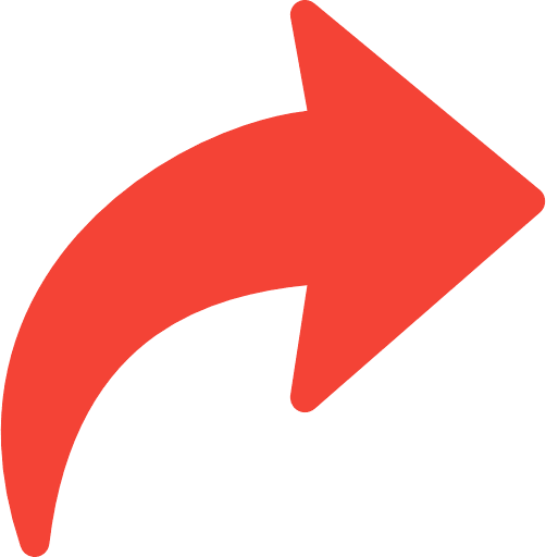 Curved Arrow Right Red Icon