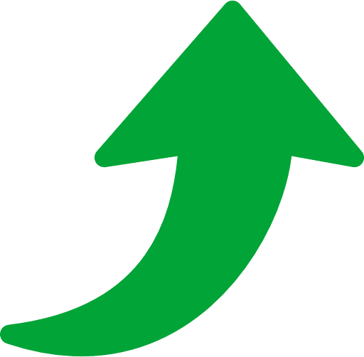 Curved Arrow Right To Top Green Icon