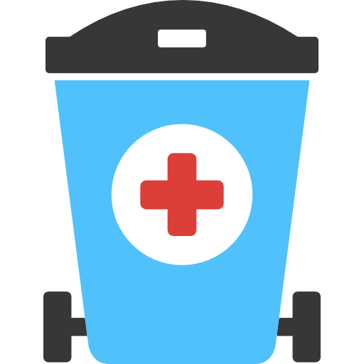 Hospital Trash Can Color Icon