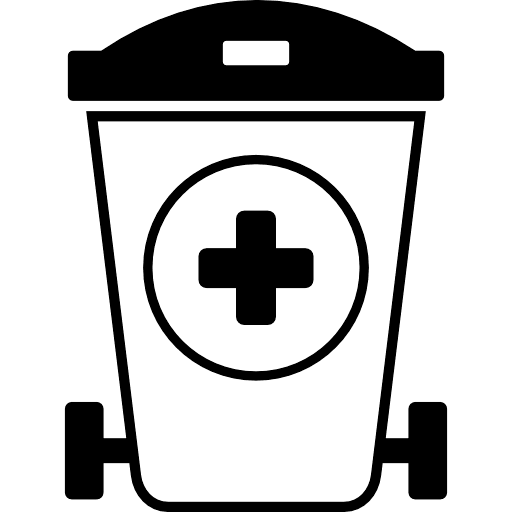 Hospital Trash Can Outline Icon