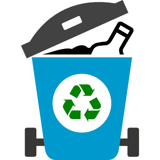 Recycle Trash Bin Glass Icon