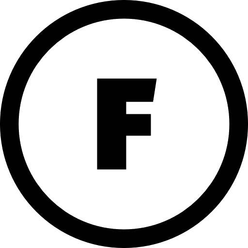 F Alphabet Round Icon