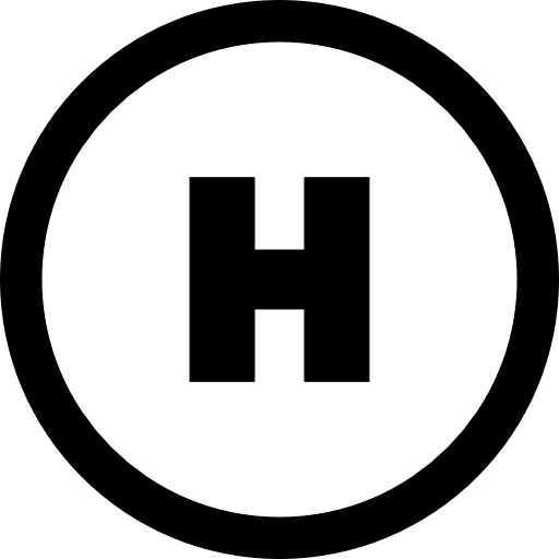 H Alphabet Round Icon