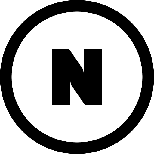 N Alphabet Round Icon