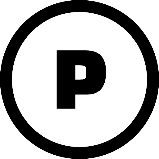 P Alphabet Round Icon