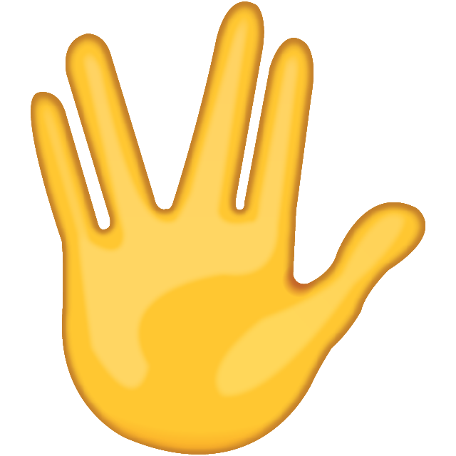 Part Between Middle and Ring Fingers Emoji Free Icon HQ Icon