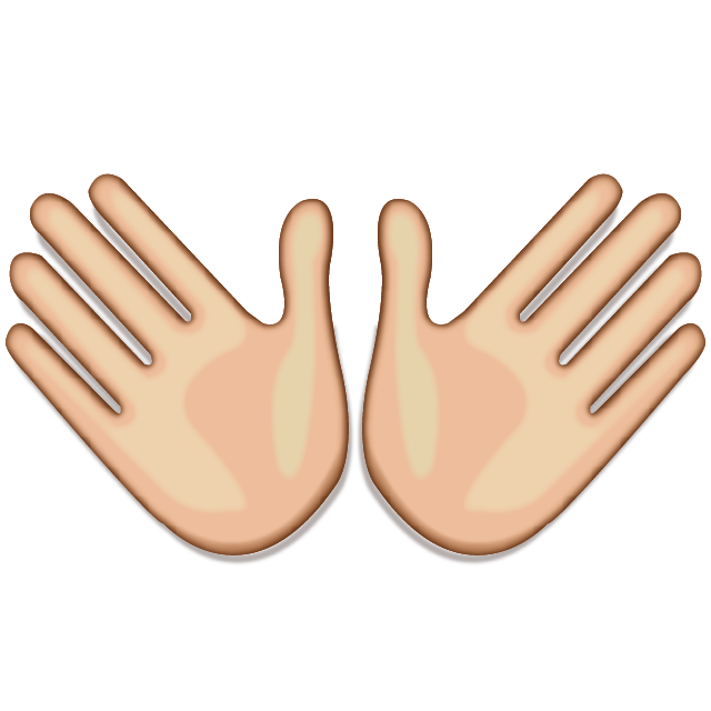 White Open Hands Sign Emoji Free Icon HQ Icon