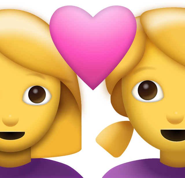 Two Women With Heart Emoji Icon Download Free Icon