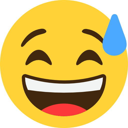 Grinning Face With Sweat Emoji Icon