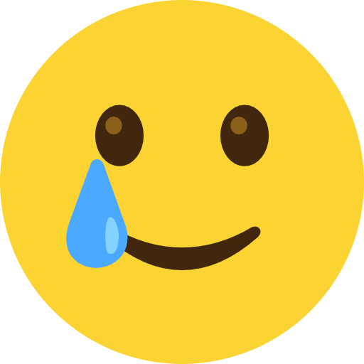 Smiling Face With Tear Emoji Icon