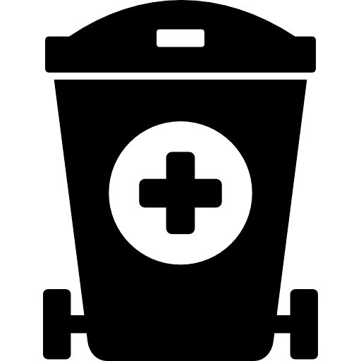 Hospital Trash Can Black Icon