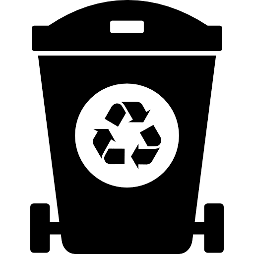 Recycle Trash Bin Black Icon