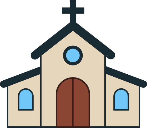 Church Building Color Icon