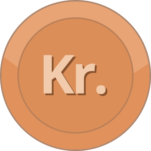 Bronze Coin Danish Krone Icon