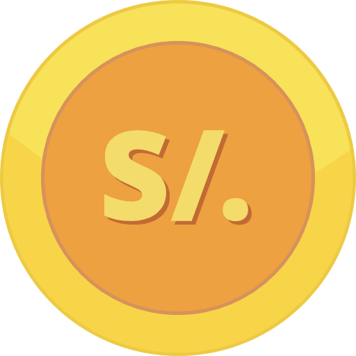 Gold Coin Peruvian Sol Icon