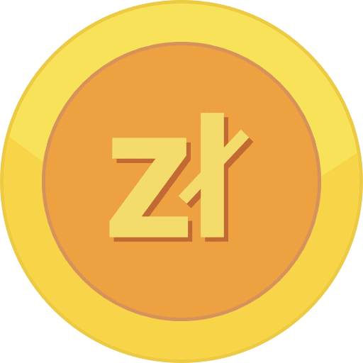 Gold Coin Poland Zloty Icon