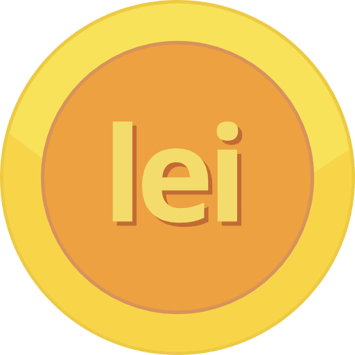 Gold Coin Romanian Leu Icon