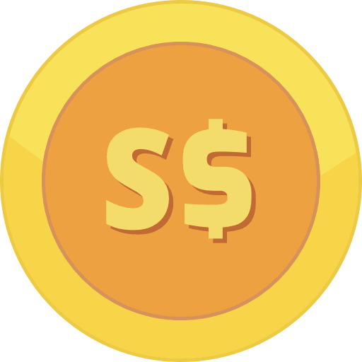 Gold Coin Singapore Dollar Icon