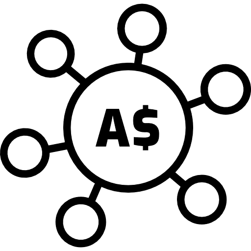 Australian Dollar Distribute Money Icon