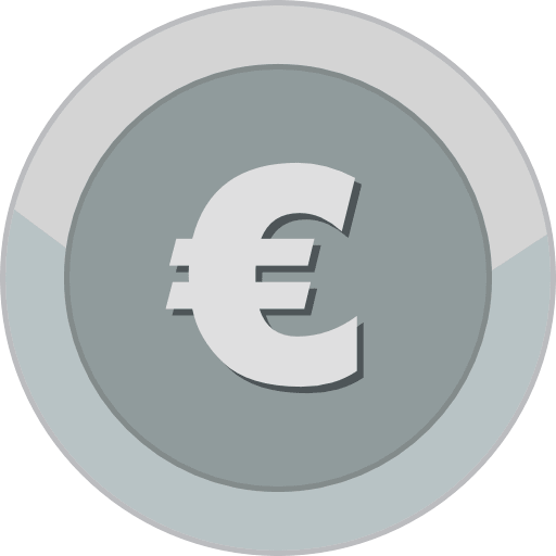 Silver Coin Euro Icon