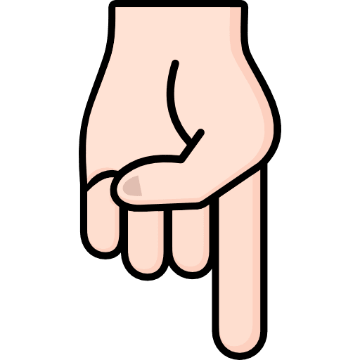 Down Hand Pointer Icon