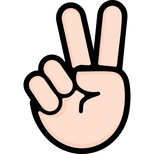 Hand Two Finger Color Icon