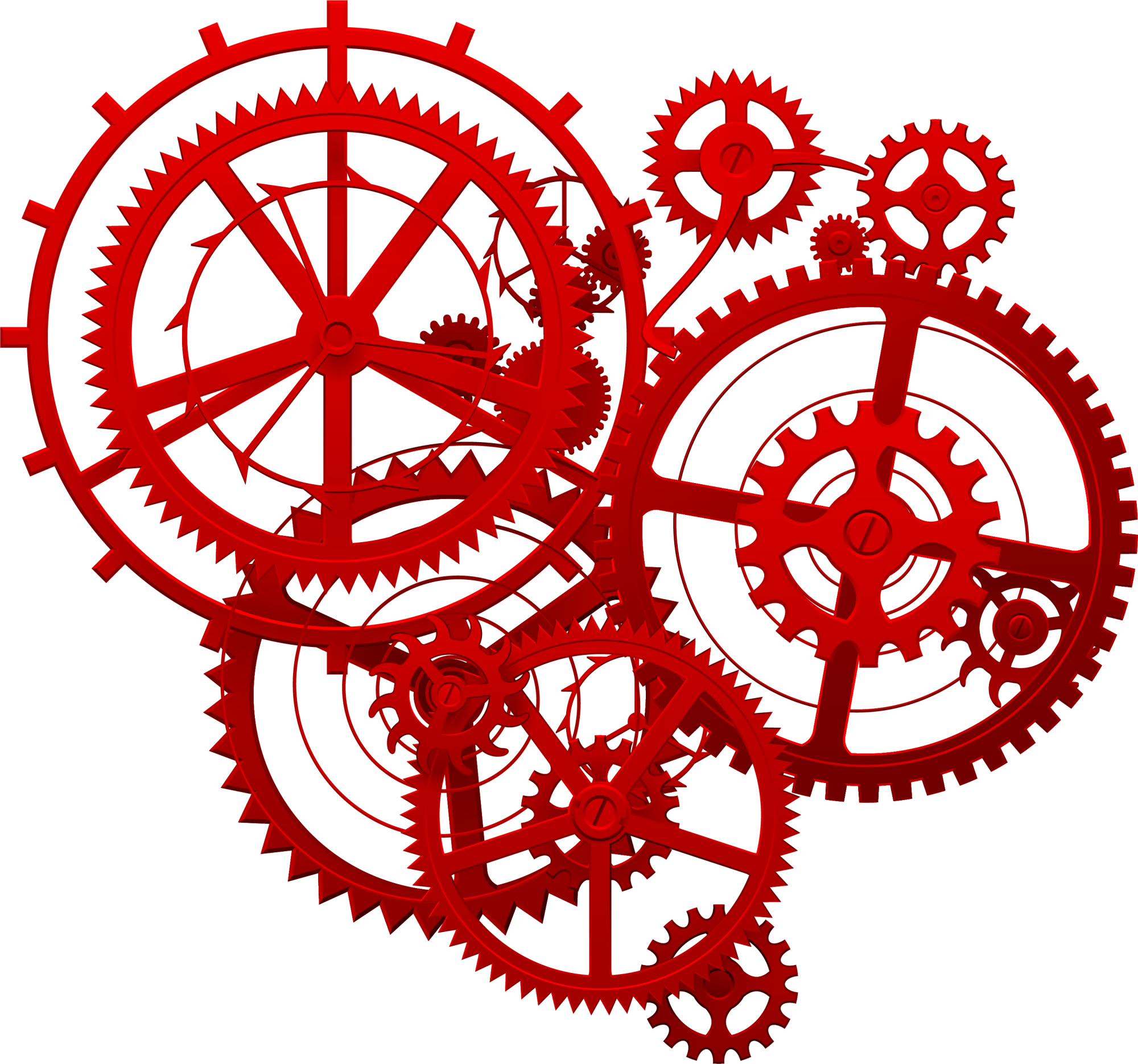 Red Tech Gear Gold Icon Free Download PNG HD Icon