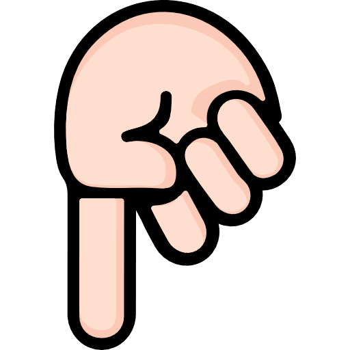 Hand Finger Down Color Icon