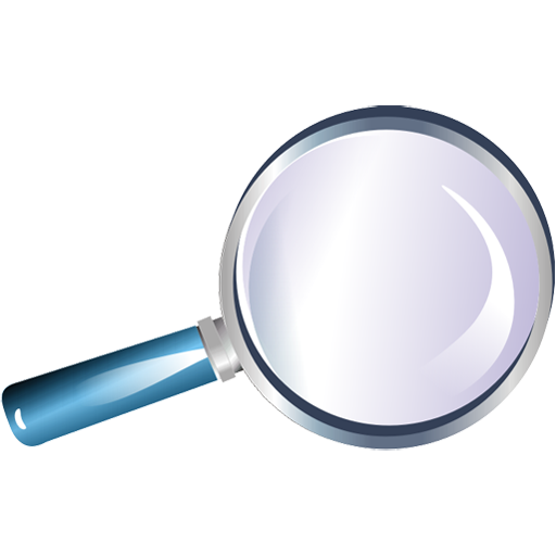 Blue Magnifying Glass Icon Icon