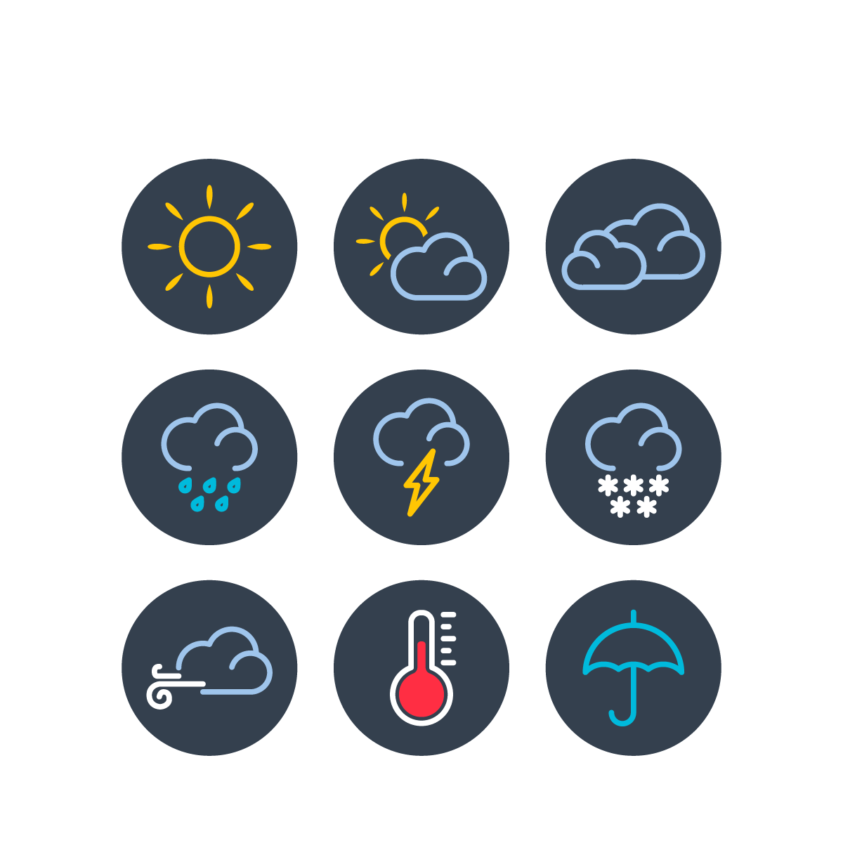 Web Illustration Vector Design Weather Responsive Icon Icon