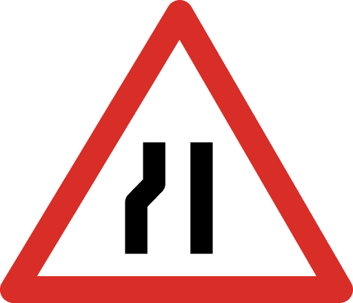 Right Lane Ends Sign Icon