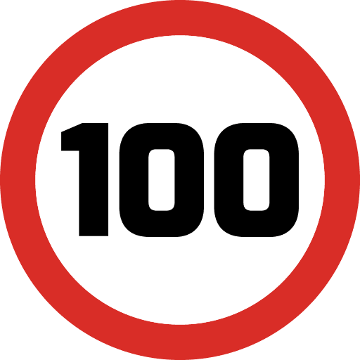 Speed Limit 100 Sign Icon