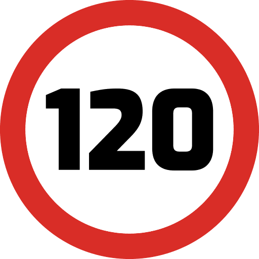 Speed Limit 120 Sign Icon