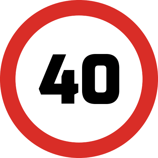 Speed Limit 40 Sign Icon