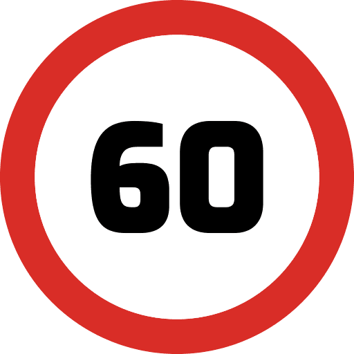 Speed Limit 60 Sign Icon