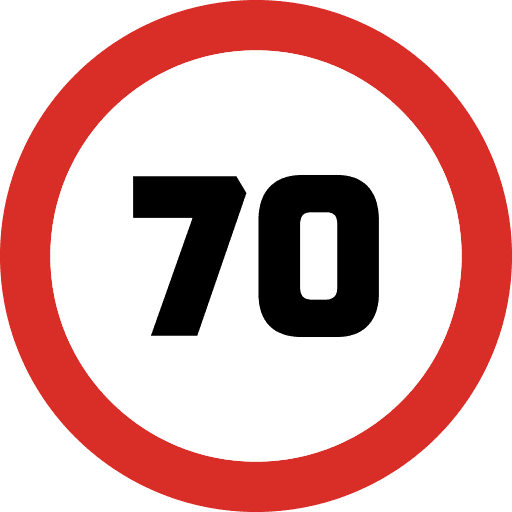 Speed Limit 70 Sign Icon