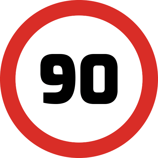 Speed Limit 90 Sign Icon