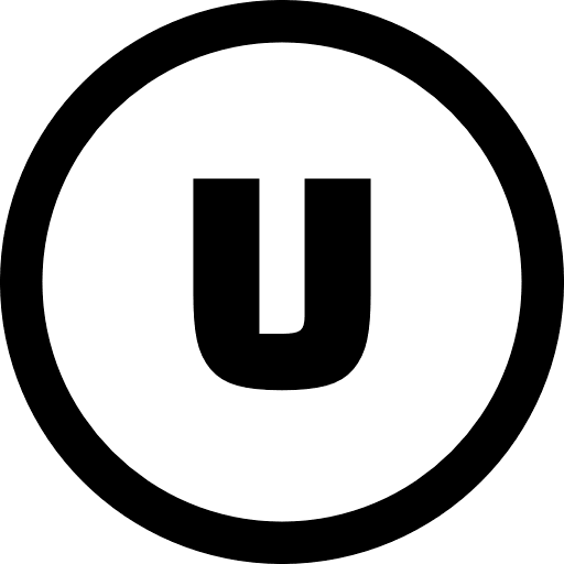 U Alphabet Round Icon