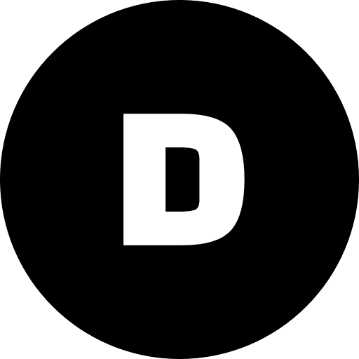 D Alphabet Round Circle Icon