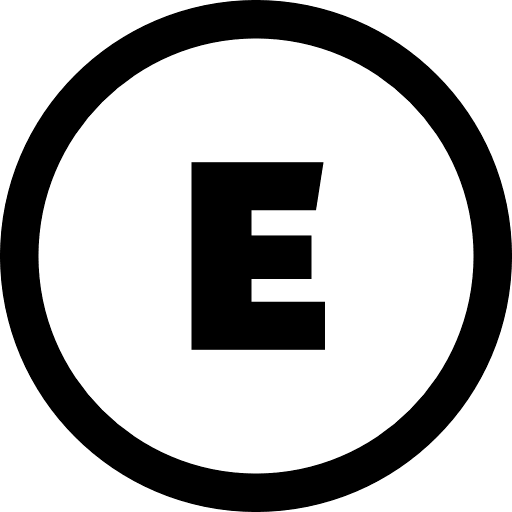 E Alphabet Round Icon