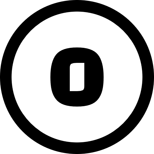 O Alphabet Round Icon