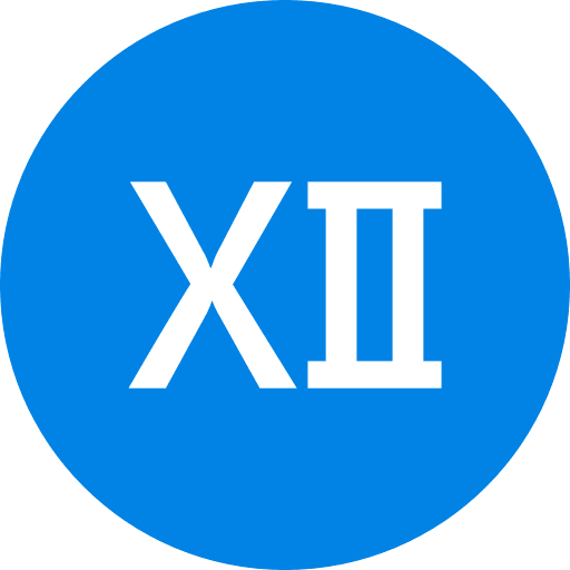 Roman Number Twelve Round Blue Icon