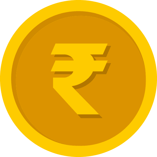 Indian Rupee Coin Color Icon